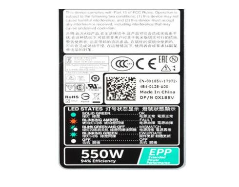 Motore Tapparella Wifi Alimentatore Hot-Swap 550W Per Server Dell PowerEdge R430 - Usato Ma Funzionante, Modello 034X1 Power Supply Hotswap R430