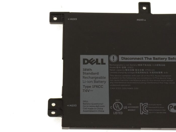 For Dell Latitude 7200 / 7210 2-in-1 2-Cell 38Wh Laptop Battery - 1FKCC
