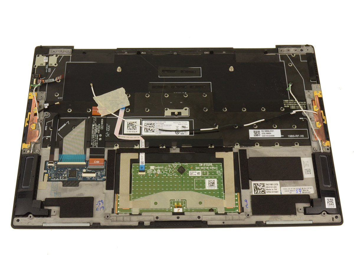 SPANISH - For Dell XPS 13 (9300) Touchpad Palmrest Keyboard Assembly - 1YN9Y