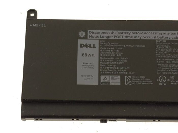 For Dell Precision 7550 7750 7560 7760 6-Cell 68Wh Laptop Battery - C903V - Image 3