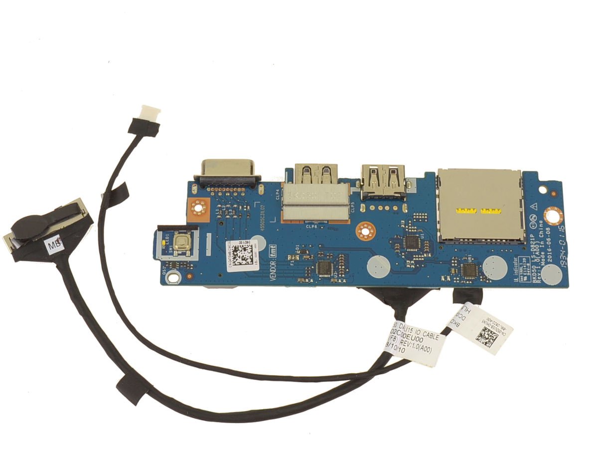 For Dell Vostro 5568 USB / SD Card Reader / VGA IO Circuit Board with Cables - Kit - 4T5M8
