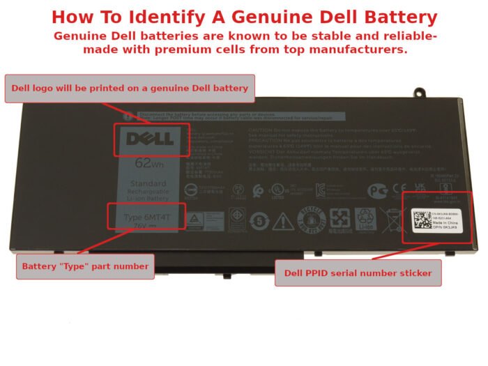 For Dell Latitude E5470 / E5570 / Precision 3510 4-cell 62Wh Laptop Battery - 6MT4T - Image 2