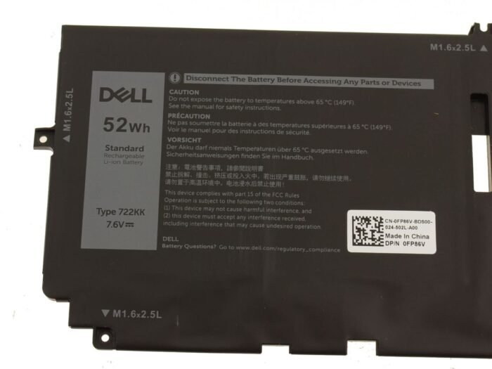 For Dell XPS 13 (9300 / 9310) Laptop 4-Cell 52Wh Battery - 722KK - Image 2