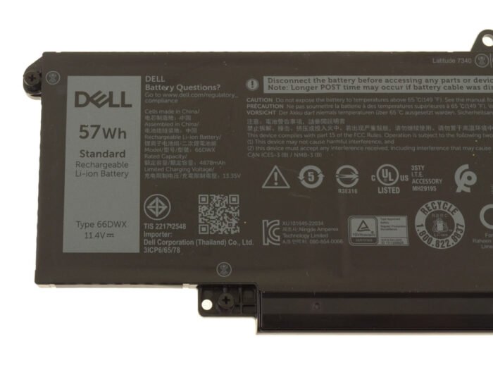 For Dell Latitude 7440 7340 7640 57Wh 3-cell Laptop Battery - 66DWX - Image 3