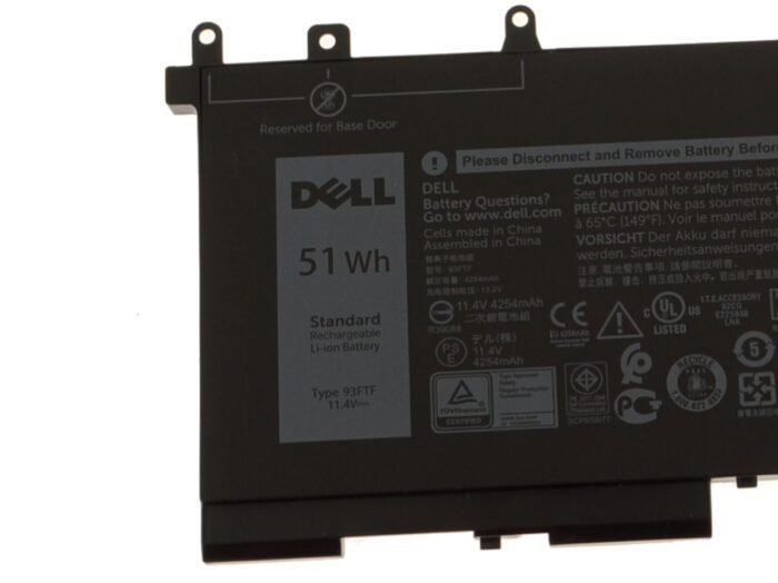For Dell Latitude 5580 / 5480 / 5280 3-Cell 51Wh Laptop Battery - 93FTF