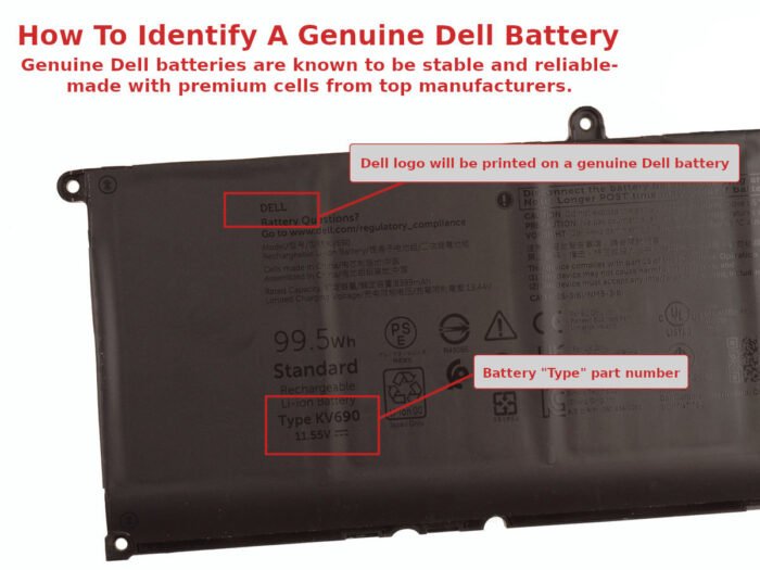 For Dell Precision 5680 / 5690 99.5Wh 6-cell Laptop Battery - KV690 - Image 2