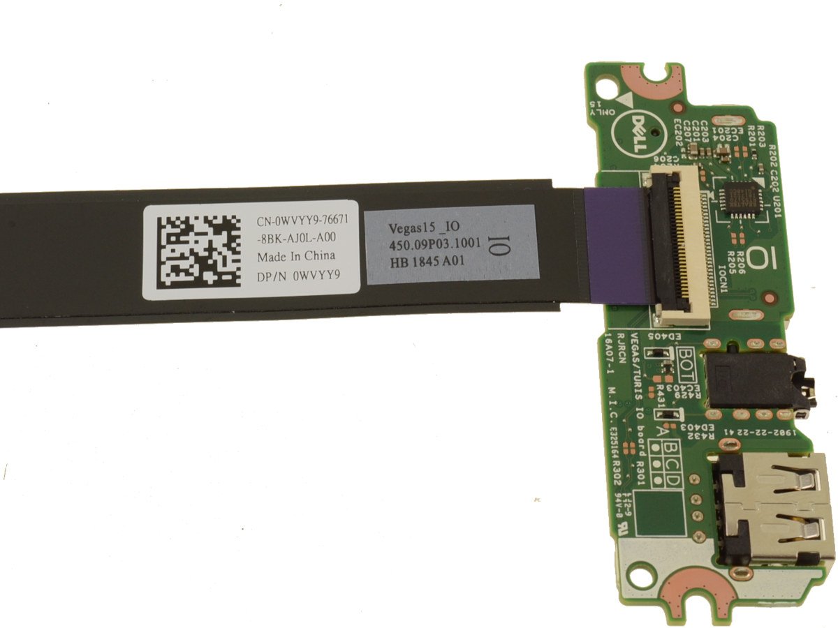 For Dell Inspiron 15 (3565 / 3567 / 3576) Audio Port / USB / SD Card IO Circuit Board Kit with Cable - M223W - WVYY9 - XWCFR - Image 3