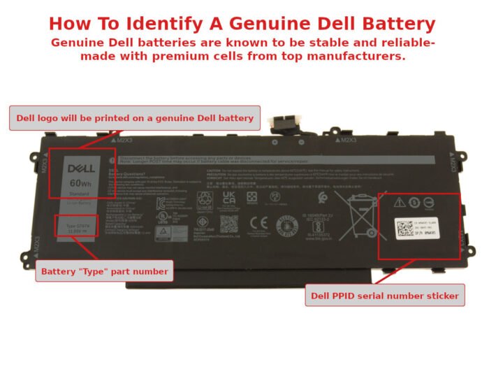 For Dell Latitude 9440 2-in-1 60Wh 3-cell Laptop Battery - GT6TK - Image 5