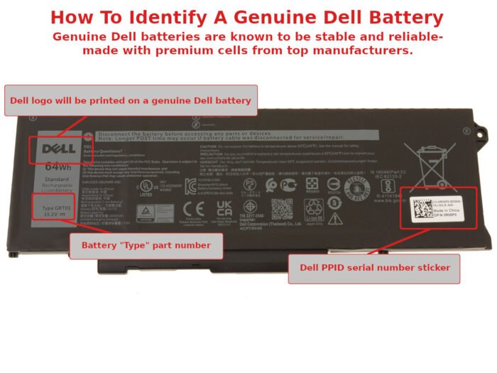 For Dell Latitude 5521 5421 / Precision 3561 4-Cell 64Wh Laptop Battery - GRT01 - Image 2