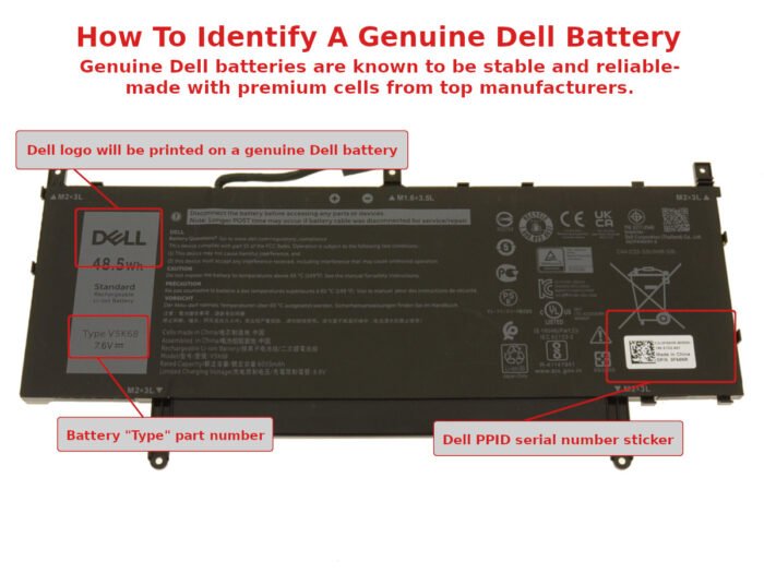 For Dell Latitude 9520 48.5Wh 4-cell Laptop Battery - V5K68 - Image 4