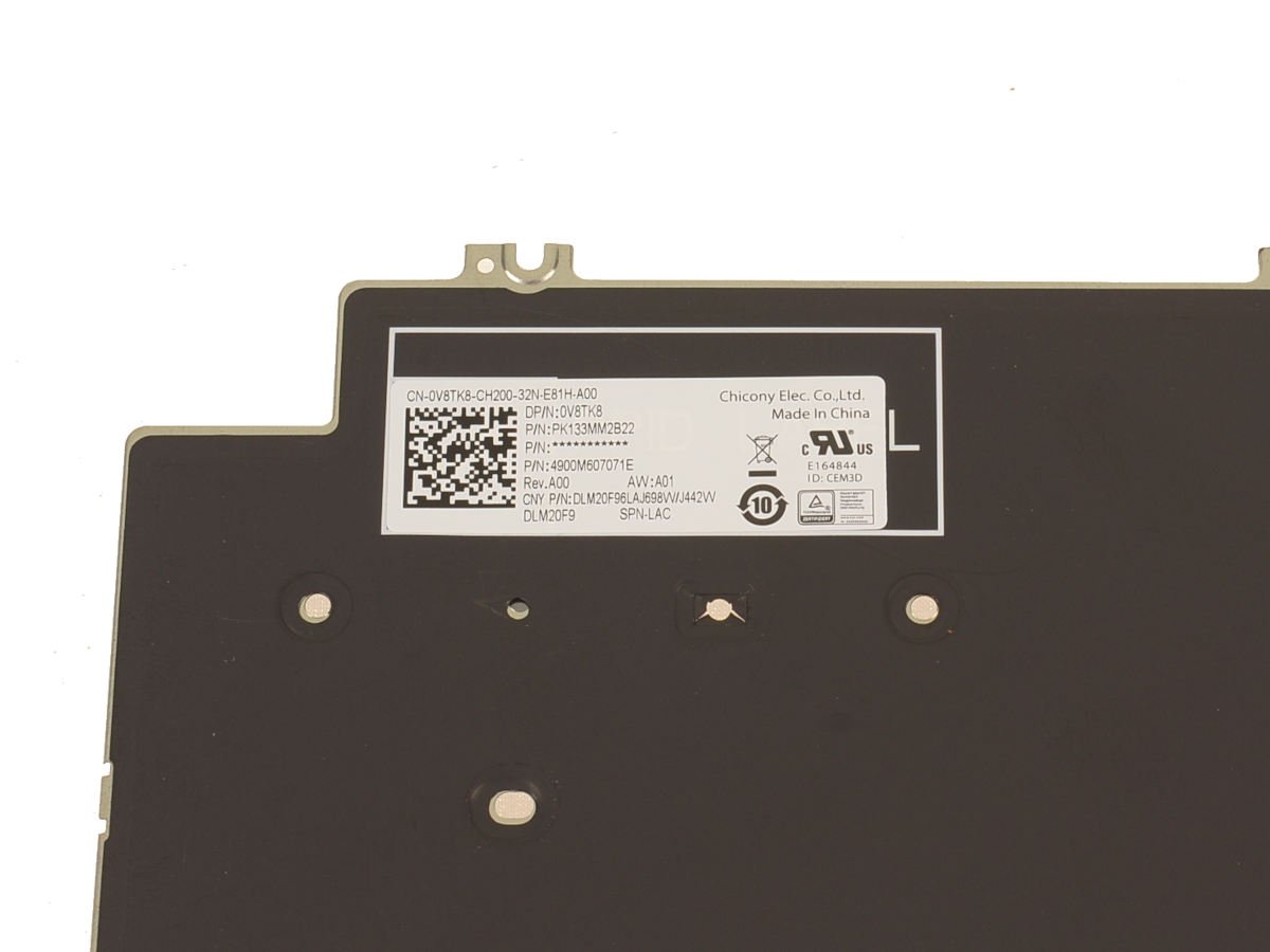 SPANISH - For Dell Latitude 5520 5521 5530 / Precision 3560 3561 Laptop Backlit Keyboard - V8TK8 - Image 2