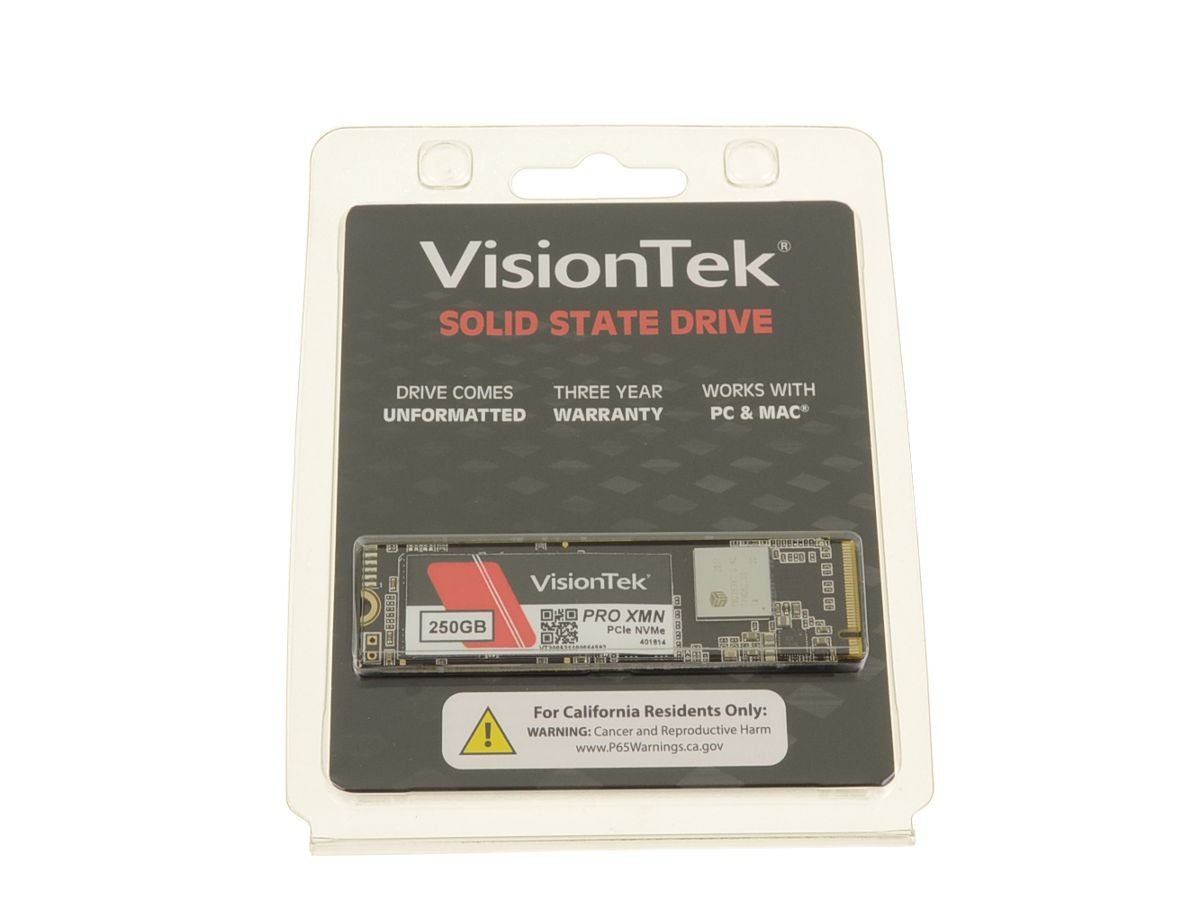VisionTek Pro XMN Series 250GB NVMe PCIE SSD Hard Drive M.2 2280 Card - 250GB