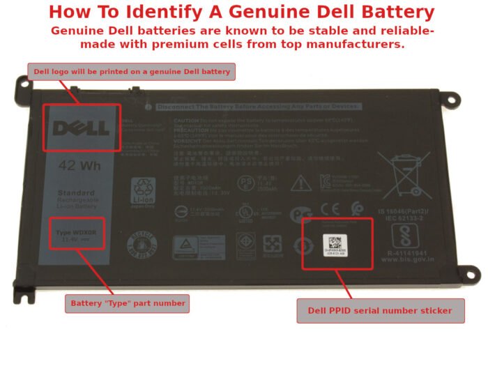 For Dell Inspiron 13 (5379) / 15 (7573) (7586) 2-in-1 42Wh 3-cell Laptop Battery - WDX0R - Image 2