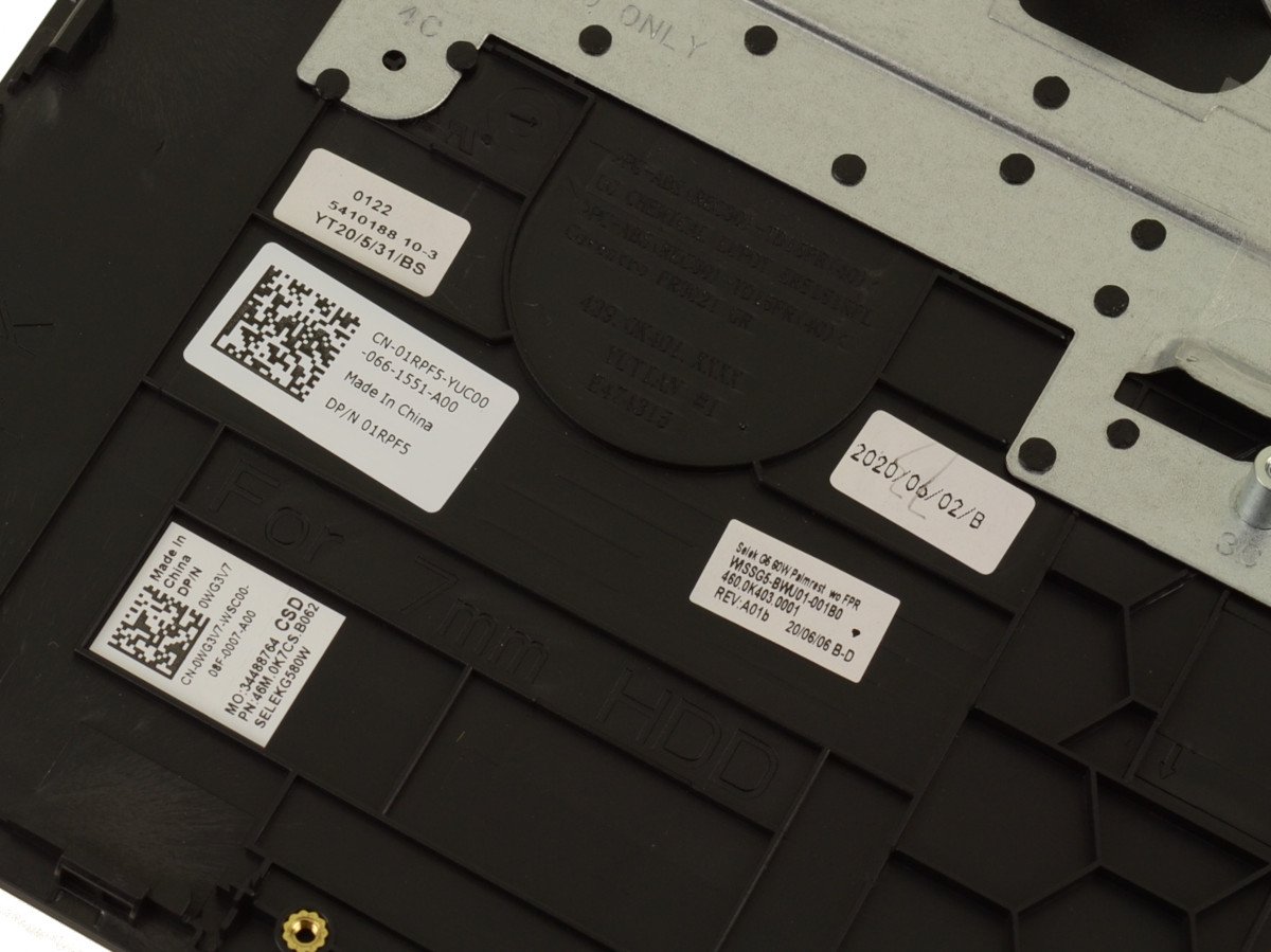 For Dell G Series G5 5500 Palmrest Keyboard Assembly -EG- 3 Cell - WG3V7 - Image 2