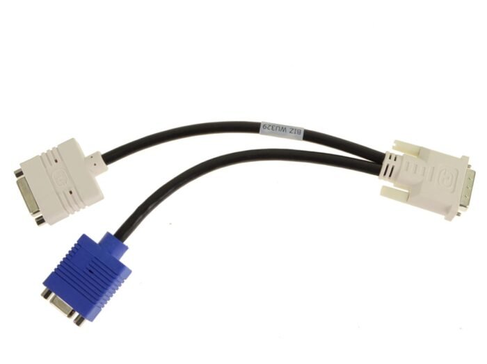 For Dell Splitter Monitor Cable DVI-I Dual Link Male to VGA Female and DVI-D Female Split Cable Adapter - WU329