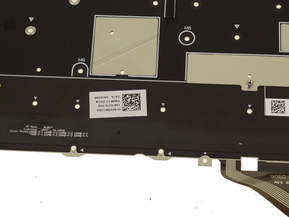 For Dell XPS 13 (7390 / 9310) 2-in-1 Backlit Keyboard - White - XD3H3 - WW39R - VKJ01 - Image 2