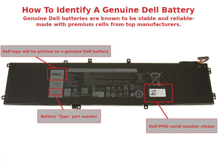 For Dell Inspiron 7501 / Vostro 7500 / G7 7700 6-Cell 97Wh Extended Battery - XYCW0 - Image 2