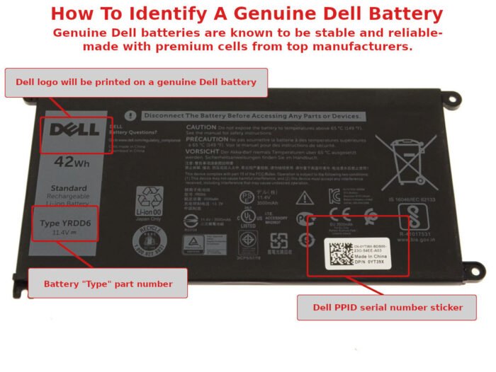For Dell Genuine Chromebook 3110 / 3120 42Wh 3-cell Laptop Battery - YT39X - 26JGK - Image 3