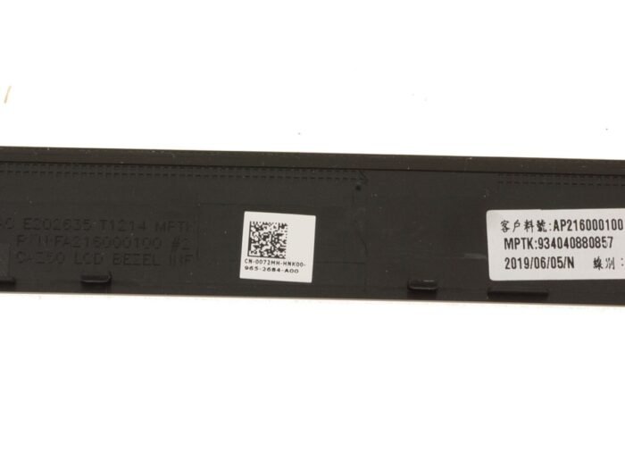 For Dell Latitude 7390 13.3" LCD Front Trim Cover Bezel Plastic - Norm Cam - 072MH - Image 2