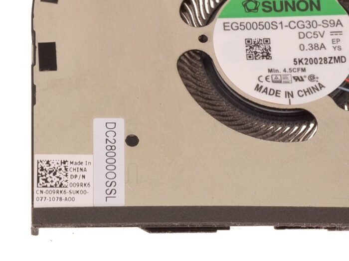 For Dell XPS 15 (9500) / Precision 5550 CPU Cooling Fan - LEFT Side Fan - 09RK6