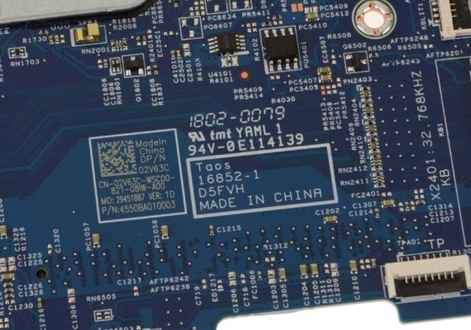 2V63C - For Dell Latitude 3480 / 3580 Motherboard System Board Intel i5 2.5GHz CPU - Image 3