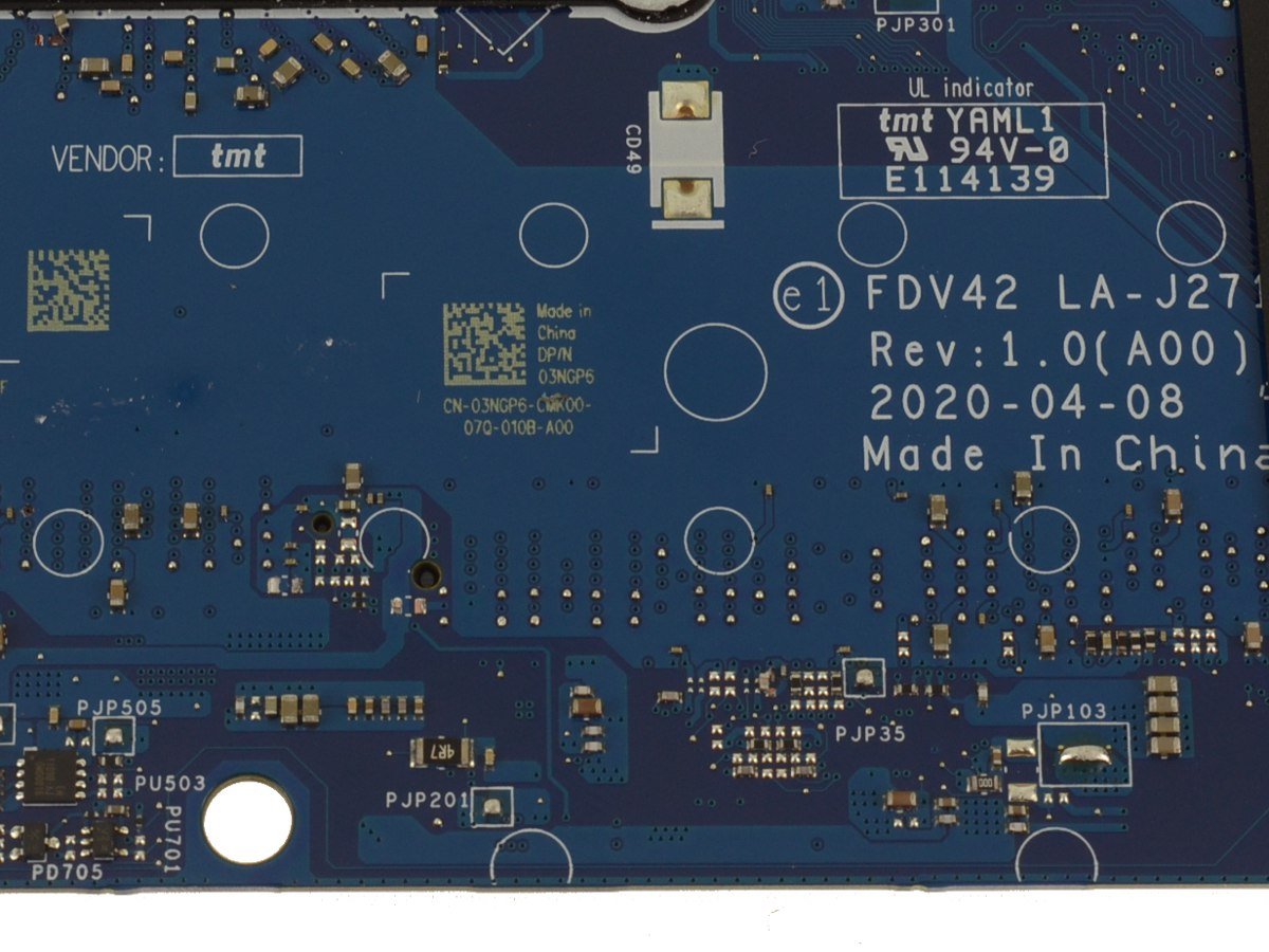 For Dell Latitude 5411 Motherboard System Board i5 2.6GHz Quad Core CPU - Intel Graphics UMA - 3NGP6 - Image 2