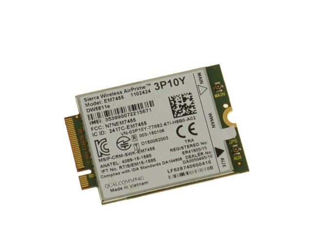 CARTE WWAN LTE 4G SIERRA WIRELESS AIRPRIME 3P10Y EM7455 Culasse de