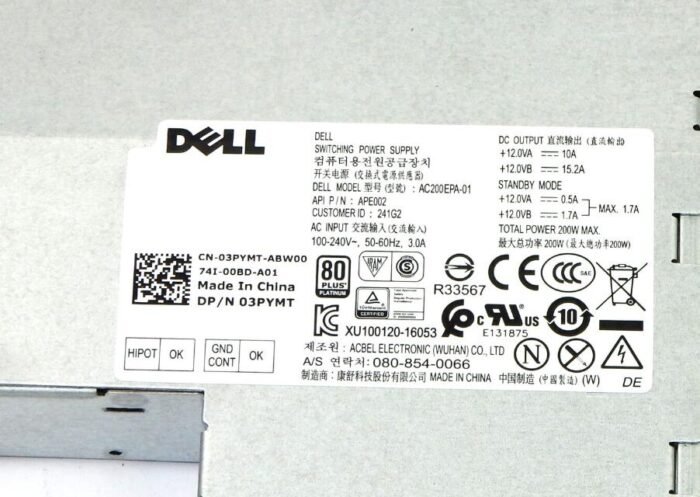 Original 3PYMT 03PYMT 200W For Dell OptiPlex 7440 9020 Power Supply AC200EPA-01 - Image 2