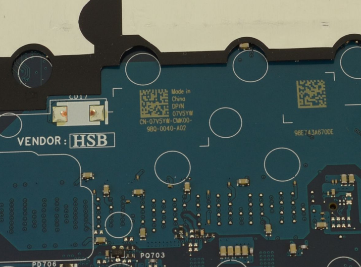 7V5YW 07V5YW Intel Core i9-9880H Discrete Nvidia Graphics For Dell Precision 3541 Motherboard - Image 3