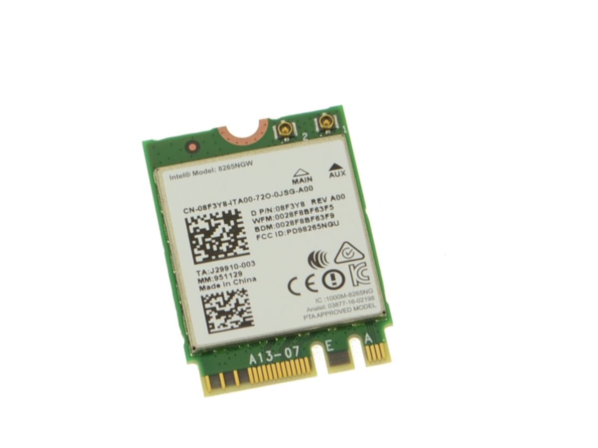 Intel Wireless-AC 8265 Dual Band WLAN WiFi 802.11 ac/a/b/g/n M.2 Card - BT 4.2 - 8F3Y8