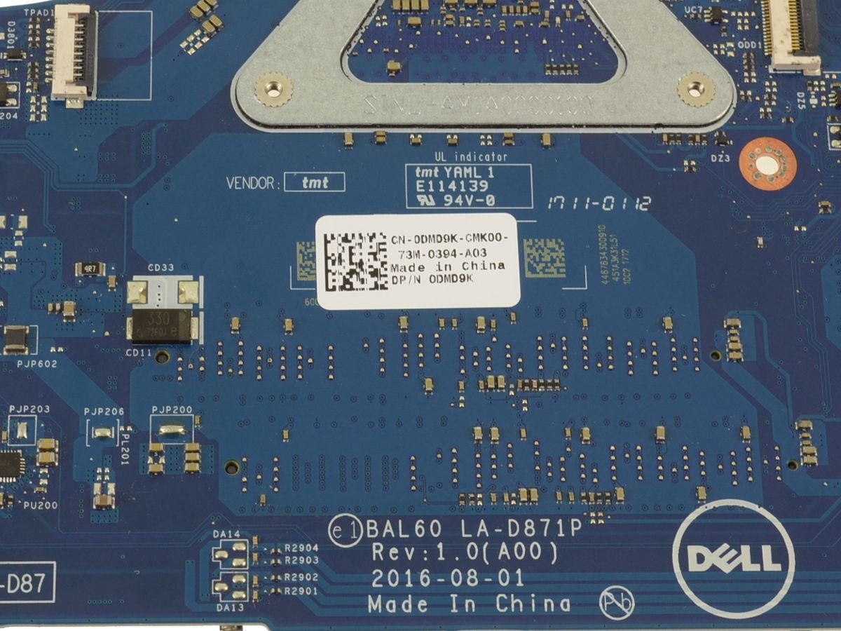 For Dell Inspiron 15 (5566) Motherboard System Board with Integrated Intel Graphics and Intel Core i3 2.4Ghz - DMD9K - Image 2