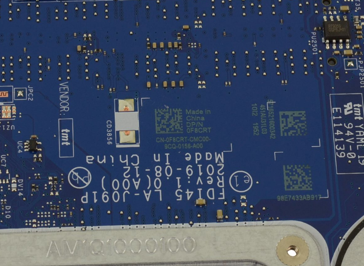 F8CRT 0F8CRT Intel Core i7-1065G7 Quad Core CPU Discrete Nvidia Graphics For Dell Inspiron 5593 Motherboard - Image 3