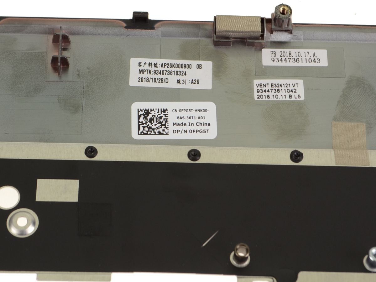 For Dell Precision 7730 Touchpad Palmrest Assembly with Fingerprint Reader - 4P5P4 - FPG5T - Image 2