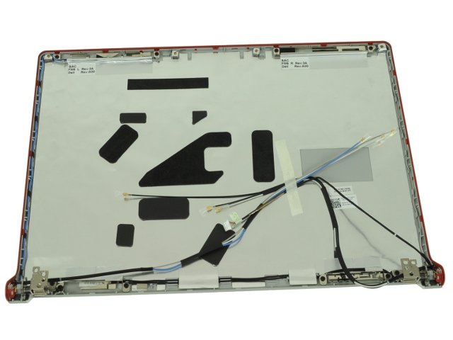 For Dell Studio 1535 / 1536 / 1537 15.4" LCD Back Top Cover Lid Plastic (Includes Power Button) with Hinges - Graphite Grey with Red Trim - M125C - Image 2