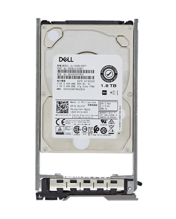For Dell DJY4Y 1.8TB 10K SAS 12Gbps 4Kn 2.5" Hot-Plug Hard Drive