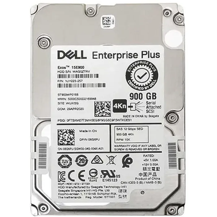 For Dell 6G6PJ 900GB 15K SAS 12Gbps 2.5inch SED Hdd