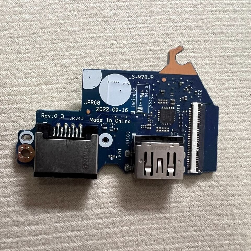 Original USB 3 RJ45 Lan Board JPR68 LS-M78JP For HP Victus Gaming 16-R 16-S TPN-C169