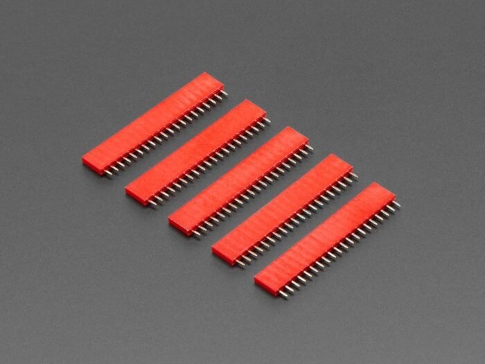 Original 20-pin 0.1" Female Header - Red - 5 pack - PartsCountry