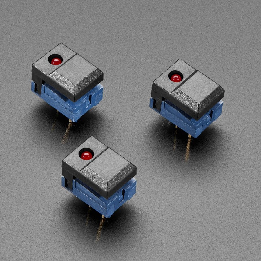 Original Step Switch with LED - Three Pack of Black with Red LED (PB86 ...