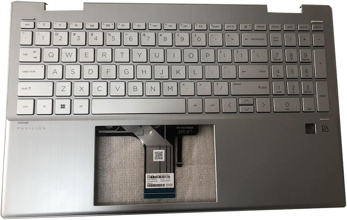 New Original For HP Pavilion x360 15-ER 15.6?? Palmrest Bezel with Fingerpint US Backlit Keyboard Silver M45130-001